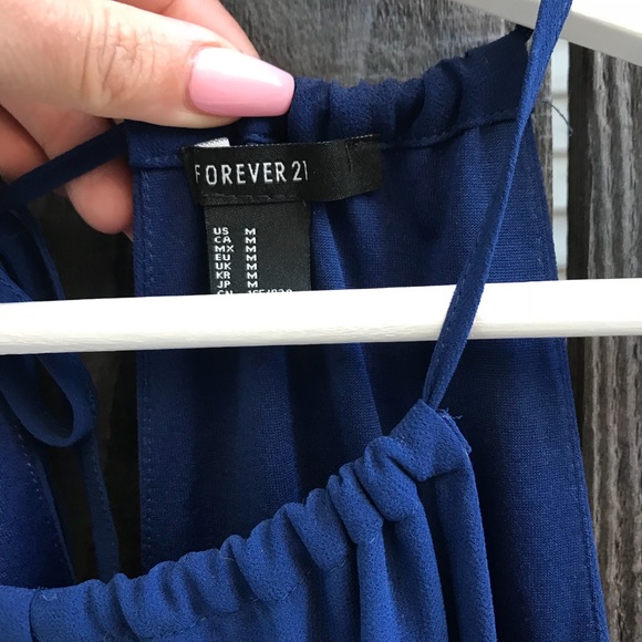 Mediterranean Blue Halter, Maxi Dress, Size Medium - Picture 6 of 8